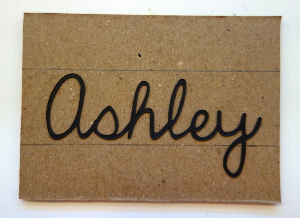 name on cardboard