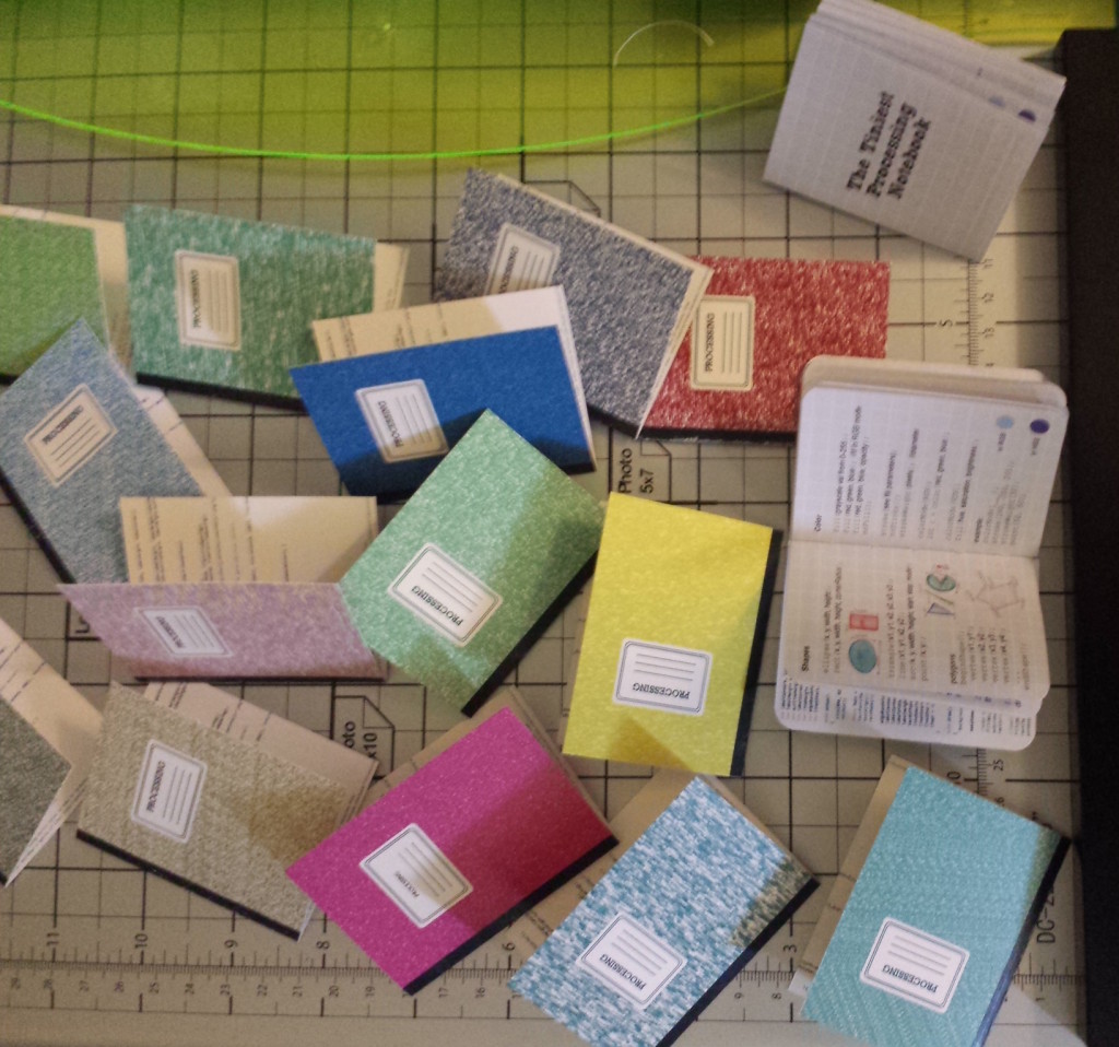 Tiniest Processing Notebooks in process of assembly